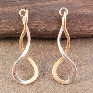 Ed Levin 14K Gold Sterling Endless Braid Earrings